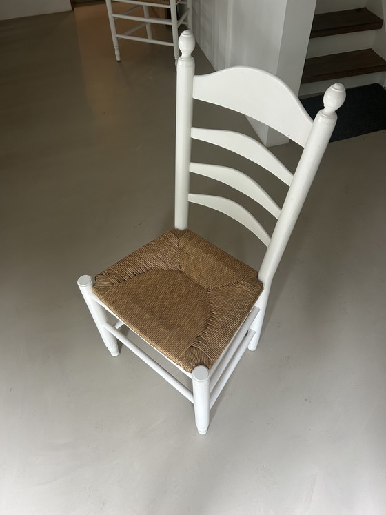 Image 1 of Sedie da tavolo da pranzo con seduta in paglia / rivestimento in canne / pomello