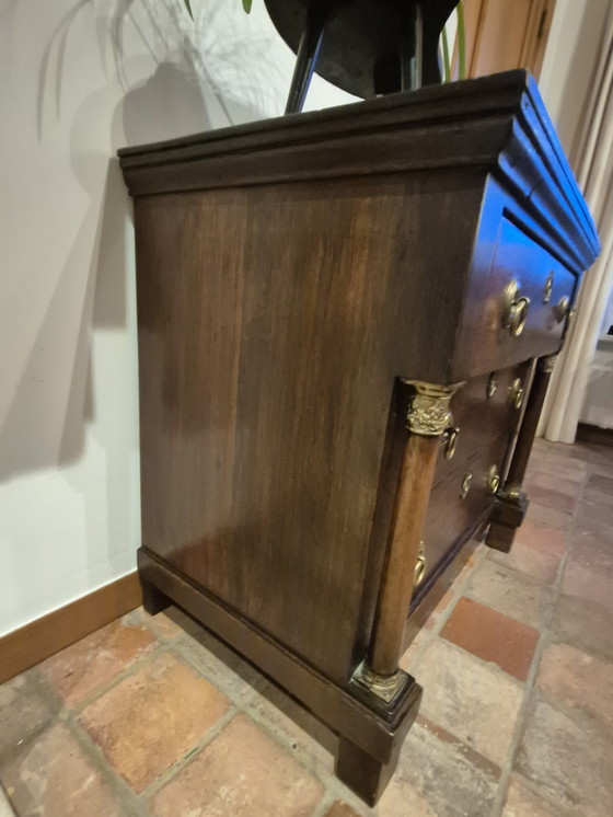 Image 1 of Antique Dutch, Drenthe Empire chest of drawers with 3 drawers