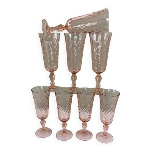 8 vintage Rosaline flutes