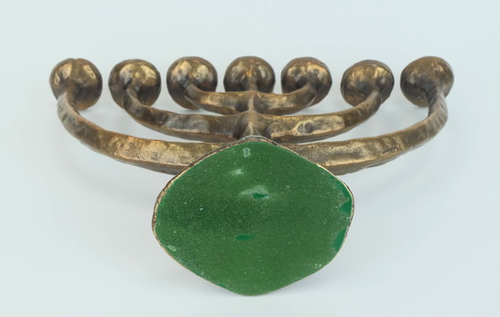 Image 1 of 1960er 70er Mid Century Brutalist Bronze Kandelaber für 7 Kerzen