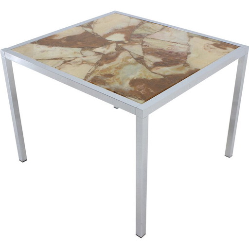 Mesa de centro vintage de cromo y resina, Alemania, 1980