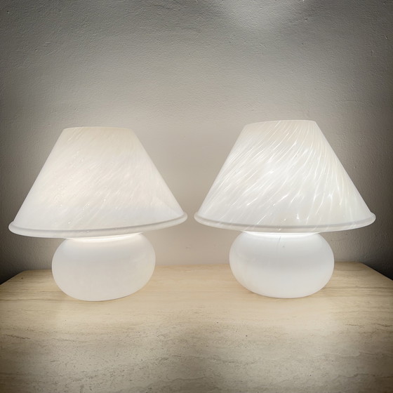 Image 1 of Limburg Glashütte Glass Table Lamp Mushroom, 1970's