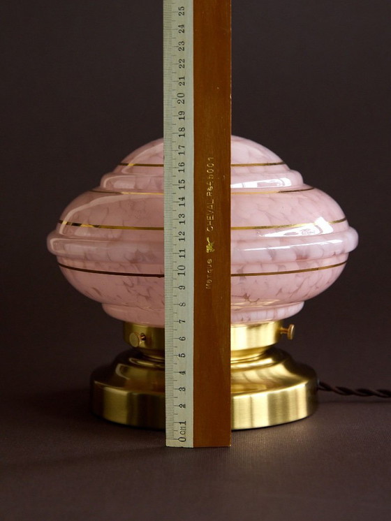 Image 1 of table lamp rose Clichy glass
