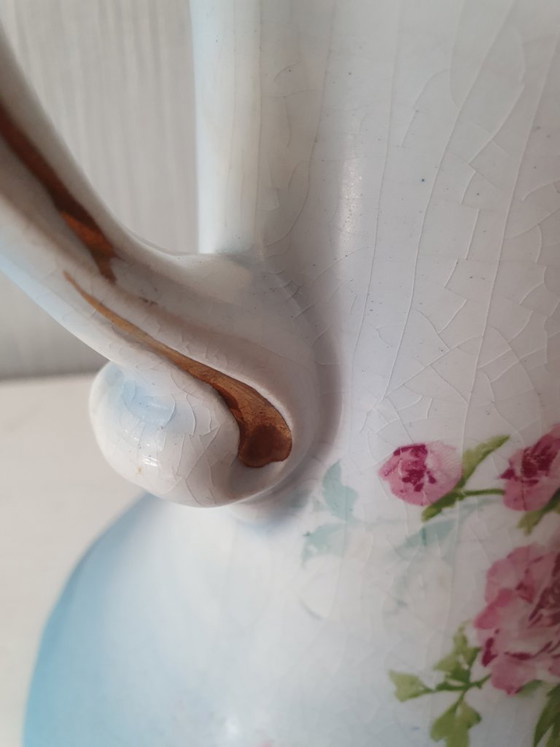 Image 1 of Pair of Art Nouveau vases - Saint-Ghislain (Belgium) - 31 cm