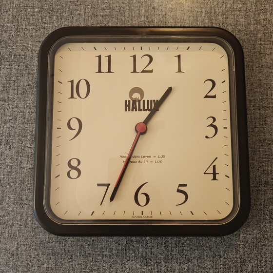 Image 1 of Orologio da parete vintage Hallux al quarzo svizzero – Stile postmoderno Memphis – Nuovo di zecca