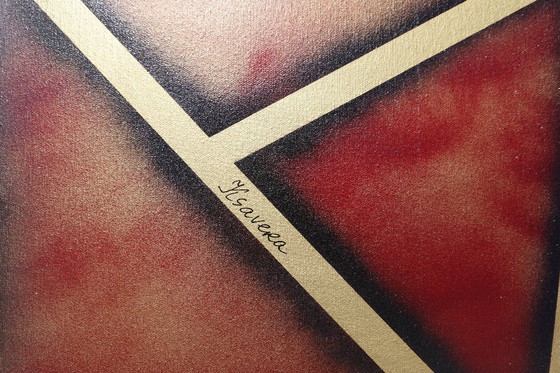 Image 1 of Goudkubisme A1380 - abstract schilderij XXL