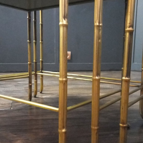 Mini set, Side tables, Bamboo look, Mid-Century by Maison Baguès – Glass (photo 8 of 10)