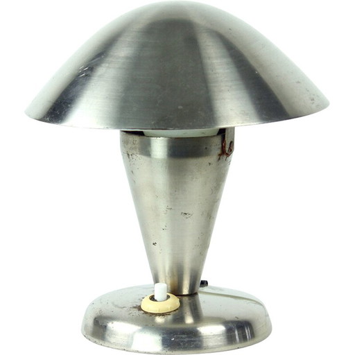 Lámpara de mesa vintage cromada Mushroom de Josef Jirka para Napako, Checoslovaquia, década de 1960
