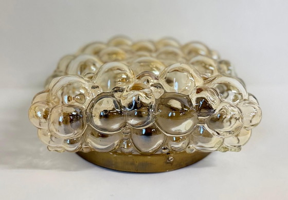 Image 1 of Mid Century Helena Tynell goud glas bubbels plafonnière wandlamp 