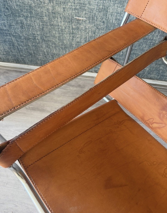 Image 1 of Vintage Wassily stoel – Cognacbruin leer – Fasem