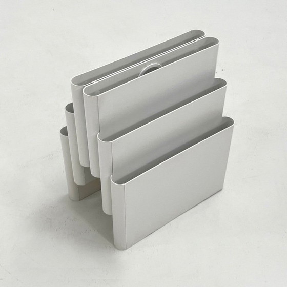 Image 1 of Witte tijdschriftenhouder van Giotto Stoppino voor Kartell, jaren 70.