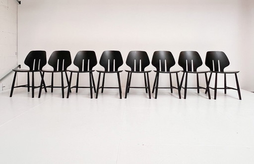 Set di 9 sedie Ejvind Johansson J67 per FDB Mobler, anni '70