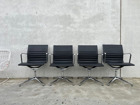 Image 1 of 4 sedie da conferenza in pelle ICF Una