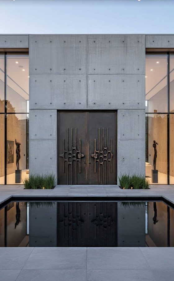 Image 1 of Pannello porta in alluminio pressofuso brutalista, anni '60, stile Paul Evans