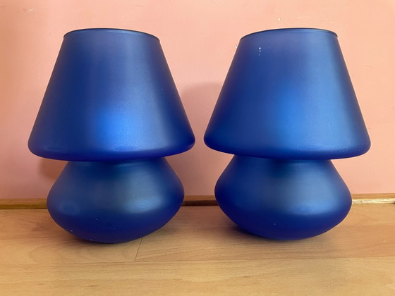 Vintage Set Table lamps Mushroom 80s – Habitat, Glass (photo 2 of 6)