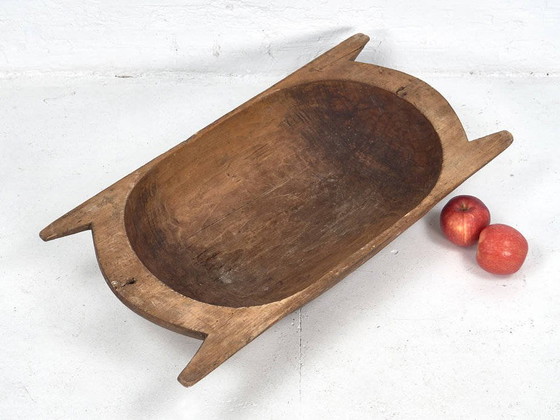 Antique wooden bowl for use as a centerpiece (c. 1900), Brown, Rustic (photo 17 of 20)