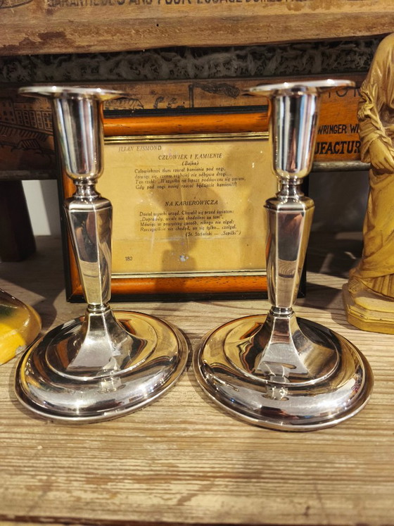 Image 1 of Silver Candlesticks, Pair.