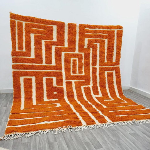 Marokkaans handgemaakt tapijt met patroon, 3x3 meter – vloerkleden en tapijten, Wool