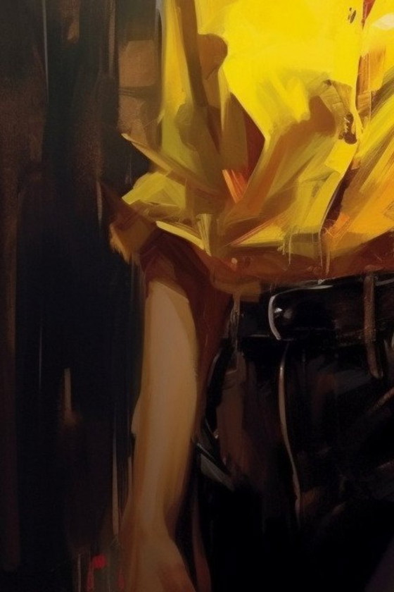 Image 1 of Léa OTTAVI - Charming Girl XL - Digital painting on canvas