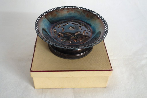 Coquillor butter dish in silver-plated metal, 1950s/60s