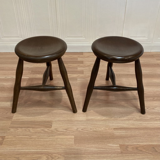 Duo de Tabourets d'Époque Tripode