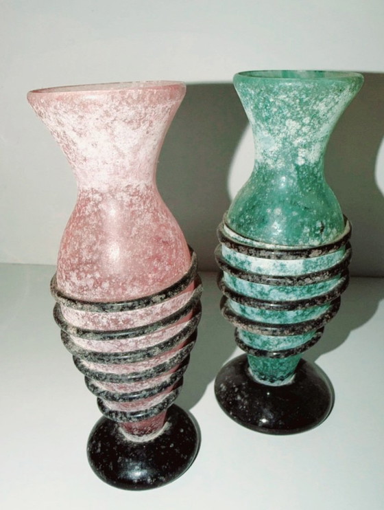 Image 1 of DIPI Rossi Imperio Vase Set Murano - Italy