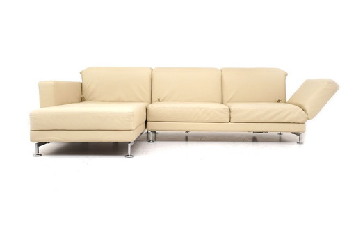 Canapé-lit multifonctionnel en cuir beige Moule de Brühl & Sippold