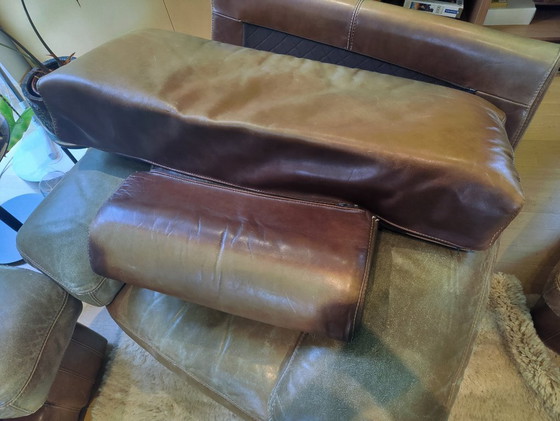 Image 1 of Set di divani in pelle di bufalo vintage: design senza tempo, comfort ineguagliabile e carattere autentico