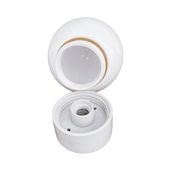 Image 1 of Industriële bolvormige wandlamp, wit, OWS100, Polen, jaren 1960 PRL