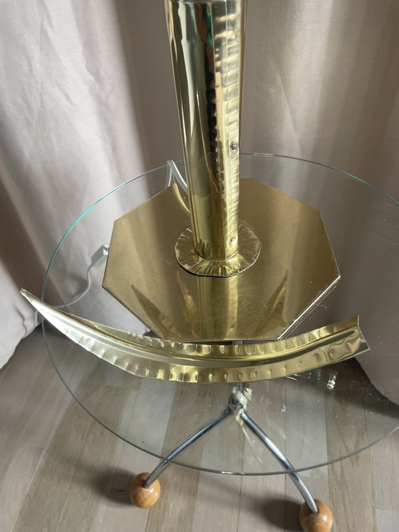Image 1 of Vintage Palm Tree Lamp in Solid Brass from the 1970s, attributed to Bottega Gadda (Carlo Giorgi style)
