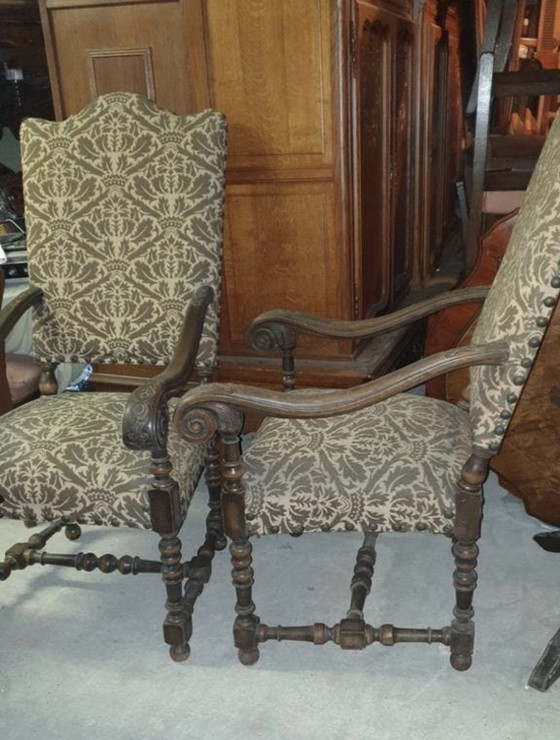 Image 1 of 2 antique troon fauteuils 