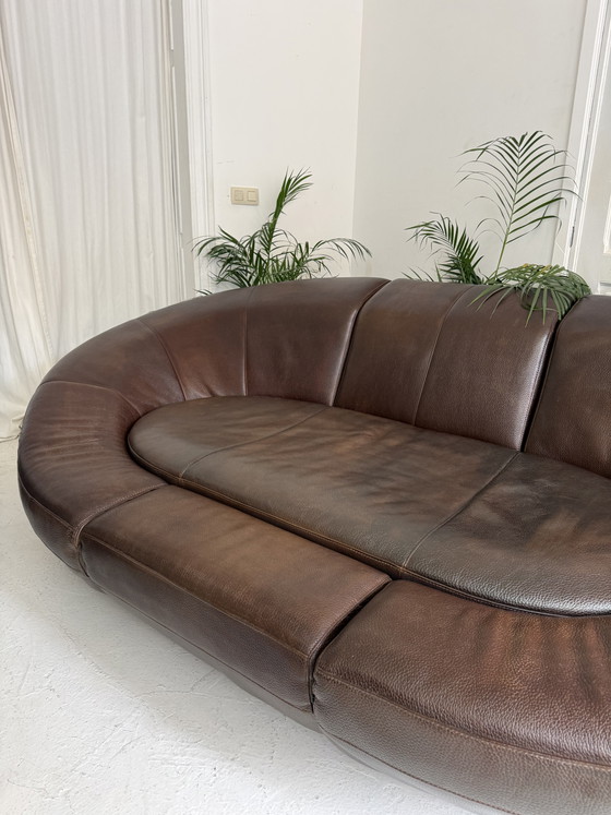 Bruine Design Sofa - Cognac – Banken, Leather (photo 4 of 7)