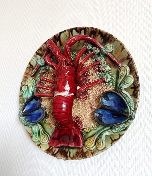 Palissy ceramic lobster plate