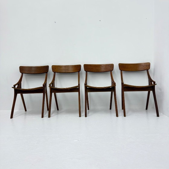 Set of four wooden Dining chairs, Brown, Vintage (photo 13 of 13)