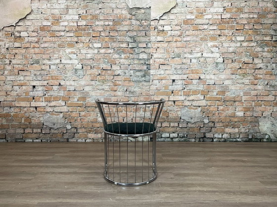 Vintage Wire Chair Set of 4 – Chrome/Black | Space Age – Dining chairs, Textile (photo 7 of 17)