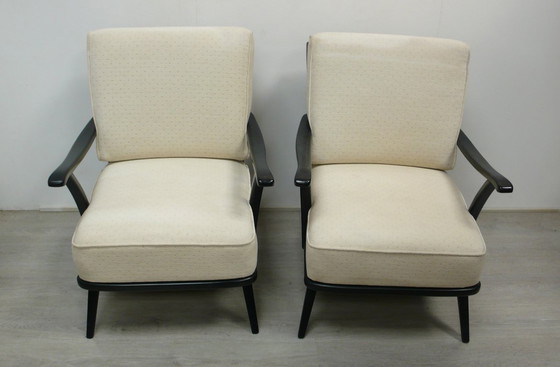 Image 1 of 50s Lounge Chair Gianni Songia Italy, White + Black Mid - Century