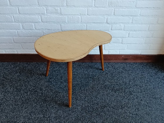 Wooden kidney-shaped side table from the 50s/60s (photo 3 of 15)
