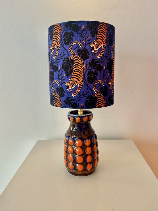Upcycled table lamp from West Germany, Pop-Art vase by Bay Keramik