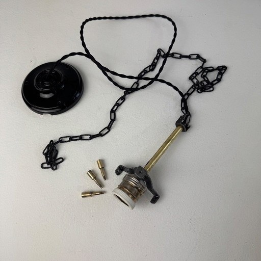 Lampada a sospensione opalina vintage dell'era spaziale "Wila"