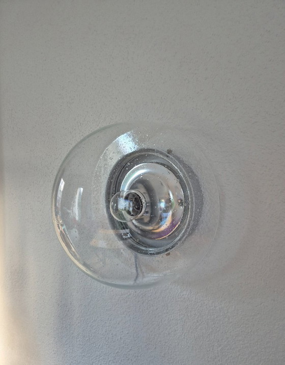 Image 1 of Glashütte Limburg 2921 Bubble-Glass Wall Lamp, E27, Ø 29 cm, Halo Effect Vintage.