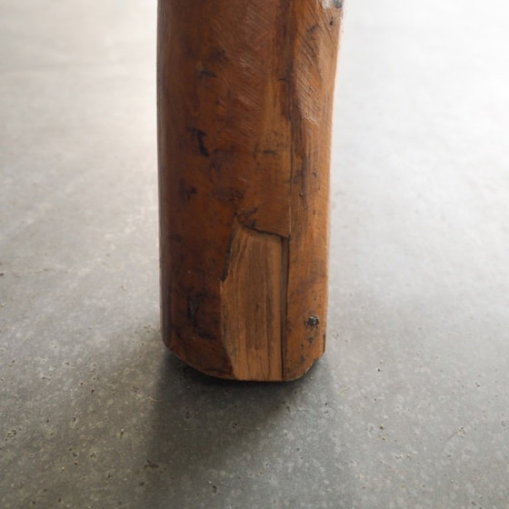 Vintage Franse bijzettafel van iepenhout in een koffer – Wood (photo 15 of 21)