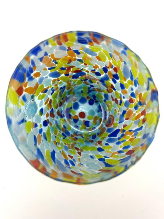 Image 1 of Set di 6 bicchieri in vetro soffiato veneziano con murrine Effetre Murano fuse nel vetro, hand made in italy.