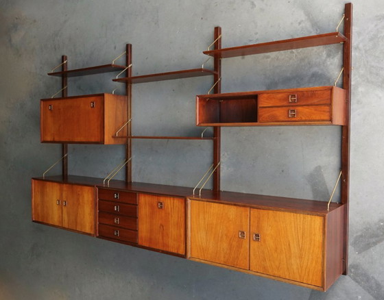 3-Bay Rosewood Wall System by Louis Van Teeffelen for Wébé – Webe, Wall cabinet, Mid Century Modern (photo 2 of 21)