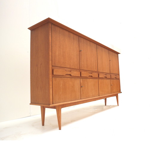 Large Vintage Teak Highboard Made in the 1960s