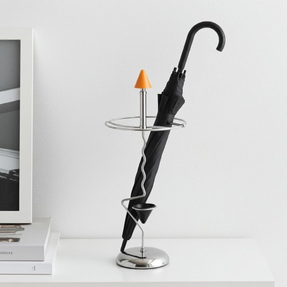 Image 1 of Paragüero cromado Memphis de mediados de siglo