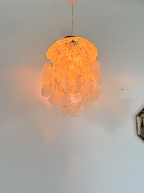 Image 1 of Vintage Capiz shell pendant lamp, Honsel ‘70