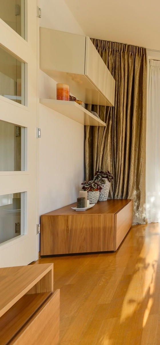 Natuzzi TV furniture, shelves and wall cabinets (6 pieces), Mdf, Wood, Brown (photo 2 of 5)