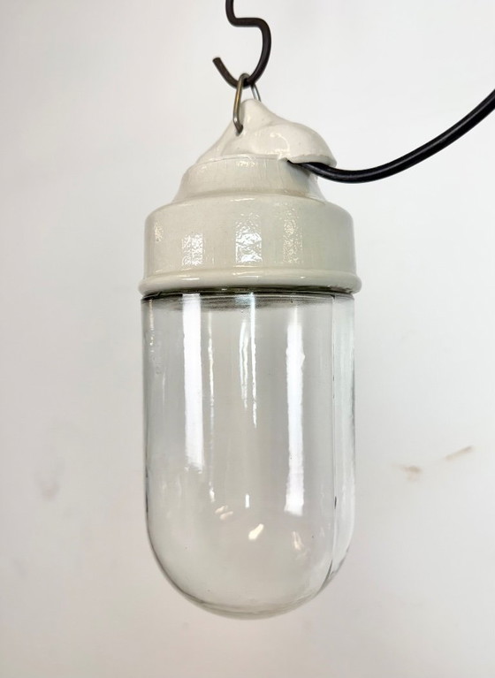 Image 1 of Vintage witte porseleinen hanglamp, jaren 70
