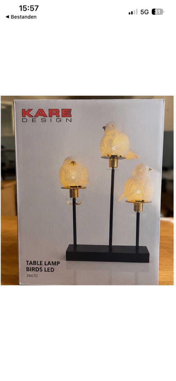 KARE Design Birds LED Tischlampe, neu in Box, Tischlampen, Metall, Kunststoff, Schwarz (Foto 2 von 5)