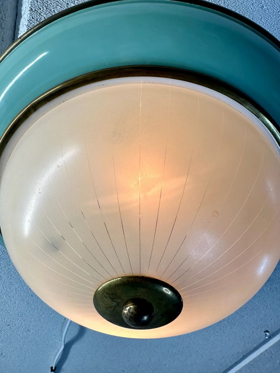 Plafonnier vintage style Gio Ponti Rockabilly années 40 50, Métal, mint (photo 5 sur 13)